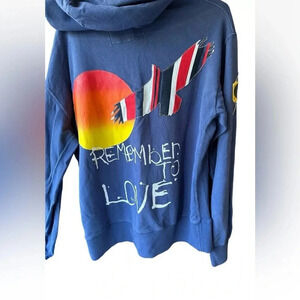 Roland Berry 2XL Don’t Forget To Love Hooded Jacket Multi Color Zipper